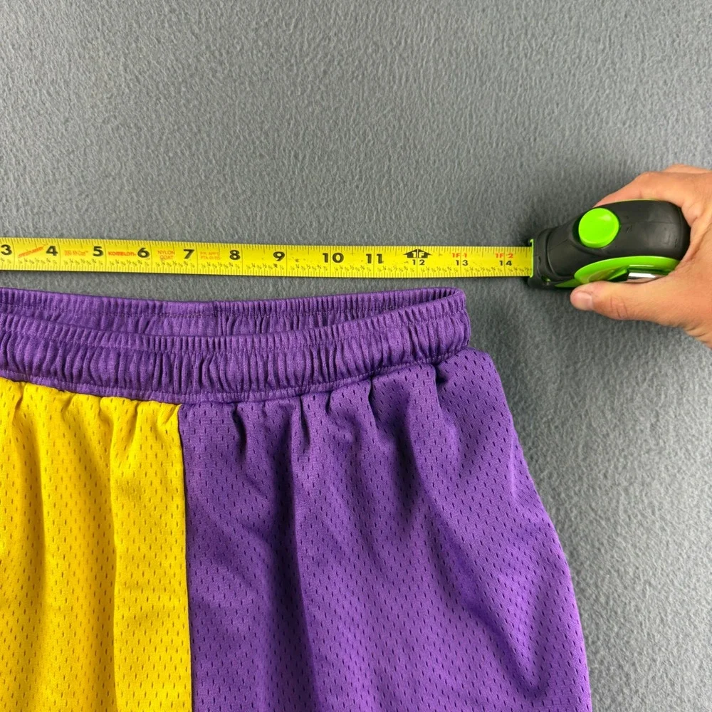 Overtime Shorts Men's S Purple Yellow Two Tone Mesh Basketball Athletic Gym